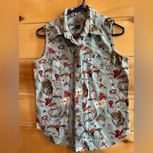 Cruel Girl sleeveless Western Shirt size M